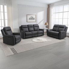 Fenton Electric Reclining Armchair Fabric Gunmetal Fenton Electric Reclining Armchair Fabric Gunmetal