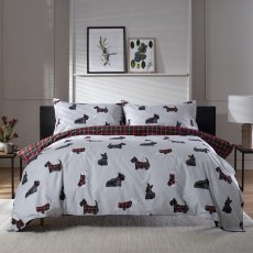 Hattie Reversible Duvet Cover Set White & Tartan (Multiple Sizes) Hattie Reversible Duvet Cover Set White & Tartan (Multiple Sizes)