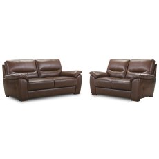Novara 3 Seater & 2 Seater Sofa Leather Category 13(S) Winchester Brown