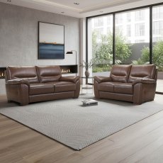 Novara 3 Seater & 2 Seater Sofa Leather Category 13(S) Winchester Brown