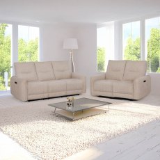 Kasia 3 Seater Electric Reclining Zero Gravity Sofa Fabric Taupe