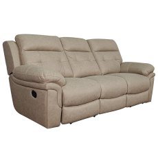 Holstein 3 Seater Manual Reclining Sofa Faux Suede Beige