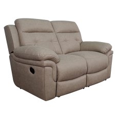 Holstein 2 Seater Manual Reclining Sofa Faux Suede Beige