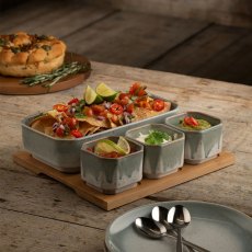 Tivoli 4 Piece Serving Set with Bamboo Board