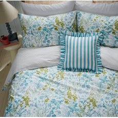 Foxglove Print Reversible Duvet Cover Set Aqua (Multiple Sizes)