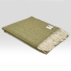 Heritage Spring Green Herringbone Throw 145cm x 200cm Green