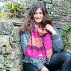 Lambswool Havana Stripe Scarf 30cm x 215 Multicoloured