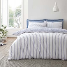 Hampton Stripe Reversible Duvet Cover Set Blue (Multiple Sizes) Hampton Stripe Reversible Duvet Cover Set Blue (Multiple Sizes)