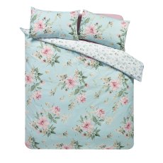 Avebury Floral Reversible Duvet Cover Set Duck Egg (Multiple Sizes)