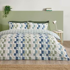 Bryson Reversible Duvet Cover Set Blue (Multiple Sizes)