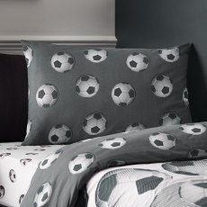 Football Reversible Duvet Cover Set Grey (Multiple Sizes)