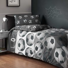 Football Reversible Duvet Cover Set Grey (Multiple Sizes)
