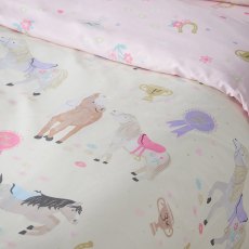 Happy Horses Reversible Duvet Cover Set Cream (Multiple Sizes)