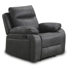 Angelica Manual Reclining Armchair Faux Suede Grey