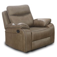 Angelica Manual Reclining Armchair Faux Suede Tan