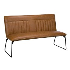 Cooper Dining 2 Person Bench Faux Leather Tan