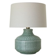 Ayla Table Lamp Green Base With Off White Linen Shade Ayla Table Lamp Green Base With Off White Linen Shade