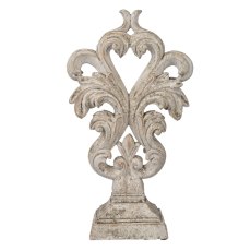 Roman Finial With Distressed White/Brown