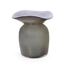 Miley Vase Smoked Glass & White