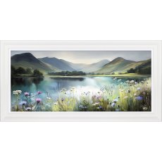 Lakeland Dawn 42cm x 42cm Picture By Simon Hartley White Frame