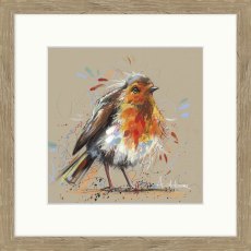 Round Robin 26cm x 26cm Picture By Ashley Saunders Wooden Frame