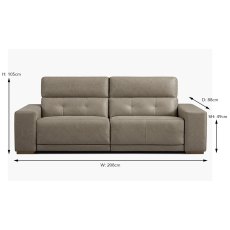 Mayca 3 Seater Sofa With Adjustable Headrest Fabric Cat 2