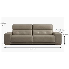 Mayca 3.5 Seater Sofa With 2 Seats & Adjustable Headrest Fabric Cat 2