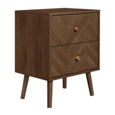 Halfden 2 Drawer Bedside Locker Walnut