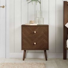 Halfden 2 Drawer Bedside Locker Walnut