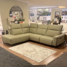 Andrea 4+ Electric Reclining Corner Sofa With End Terminal Leather Category 10 (S) Celadon Green Andrea 4+ Electric Reclining Corner Sofa With End Terminal Leather Category 10 (S) Celadon Green