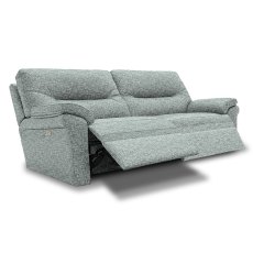 Seattle Electric Reclining 3 Seater Sofa With Lumbar Adjustment & USB Port Fabric B