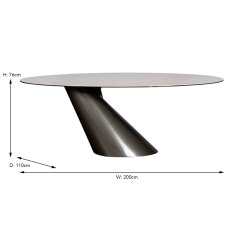 Granada Angled Dining Table White Ceramic Top (Multiple Sizes)
