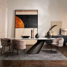 Granada Angled Dining Table White Ceramic Top (Multiple Sizes)