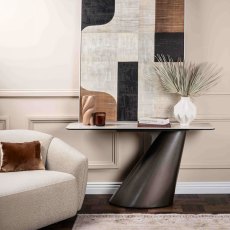 Granada Console Table White Ceramic Top