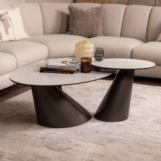 Granada Side/ Lamp Table White Ceramic Top