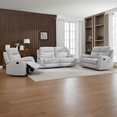 Salzburg Manual Reclining 2.5 Seater Sofa Fabric Light Grey Salzburg Manual Reclining 2.5 Seater Sofa Fabric Light Grey