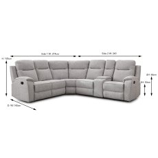 Salzburg Manual Reclining 4 + Corner Unit With Console Fabric Light Grey