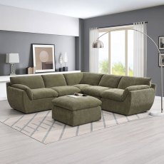 Darren 4 + Seater Modular Corner Sofa LHF/RHF Fabric Forest Night