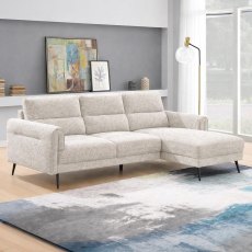 Valentia 3.5 Seater Sofa With Chaise LHF Fabric Beige