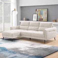 Valentia 3.5 Seater Sofa With Chaise RHF Fabric Beige
