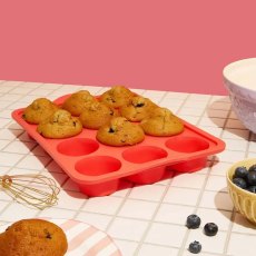 Silicone 12 Cup Muffin Tin 7cm x 3cm (Multiple Colours)