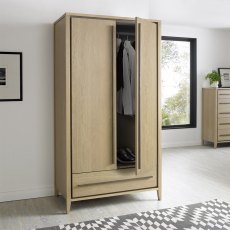 Rimini 2 Door Wardrobe Aged Oak & Weathered Oak Rimini 2 Door Wardrobe Aged Oak & Weathered Oak