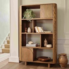 Austin 2 Door Bookcase White Oak
