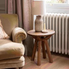 Austin Round Lamp Table White Oak