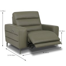 Angus Electric Reclining Large Armchair With USB Port Leather Cat 20 BX & NW