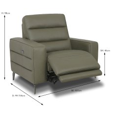 Angus Electric Reclining Standard Armchair With USB Port Leather Cat 20 BX & NW Angus Electric Reclining Standard Armchair With USB Port Leather Cat 20 BX & NW