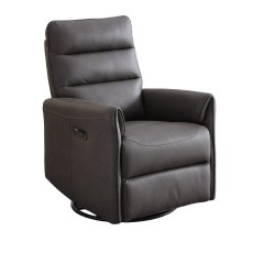 Texan Electric Reclining Swivel Rocker Faux Leather Grey