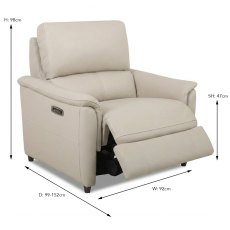 Ladina Electric Reclining Armchair With Adjustable Lumbar & Headrest Fabric