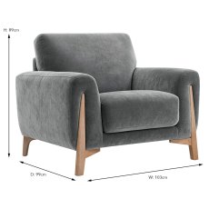 Kristina Armchair Fabric Category 30 Ansell Basalt