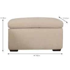 Valais Rectangular Storage Footstool Fabric
